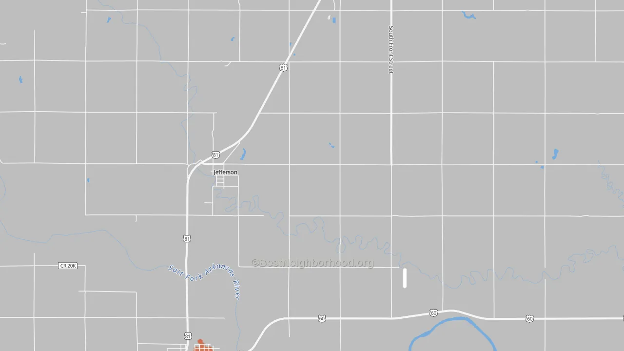 Bike Grade map of Jefferson, OK