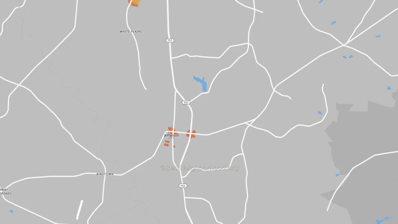 Bike Grade map of Jefferson, SC