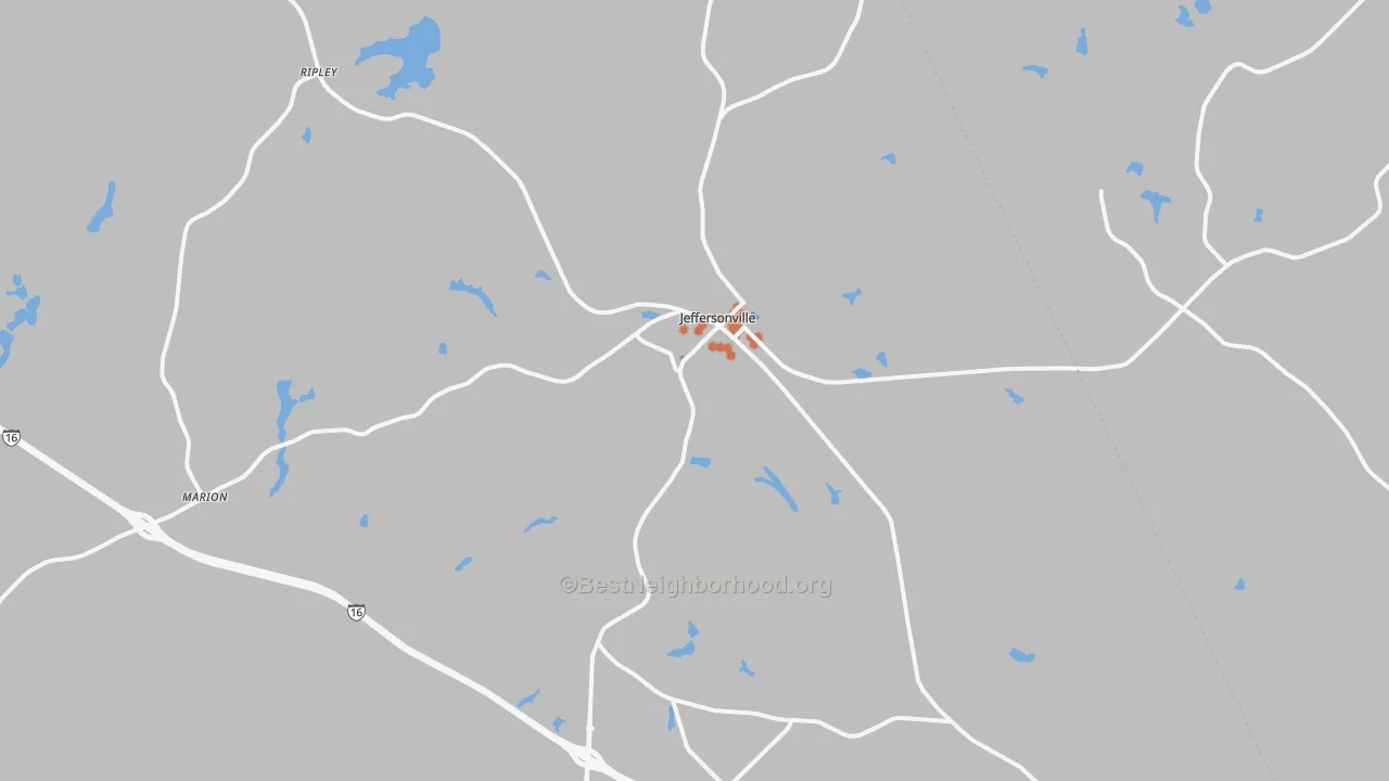 Bike Grade map of Jeffersonville, GA