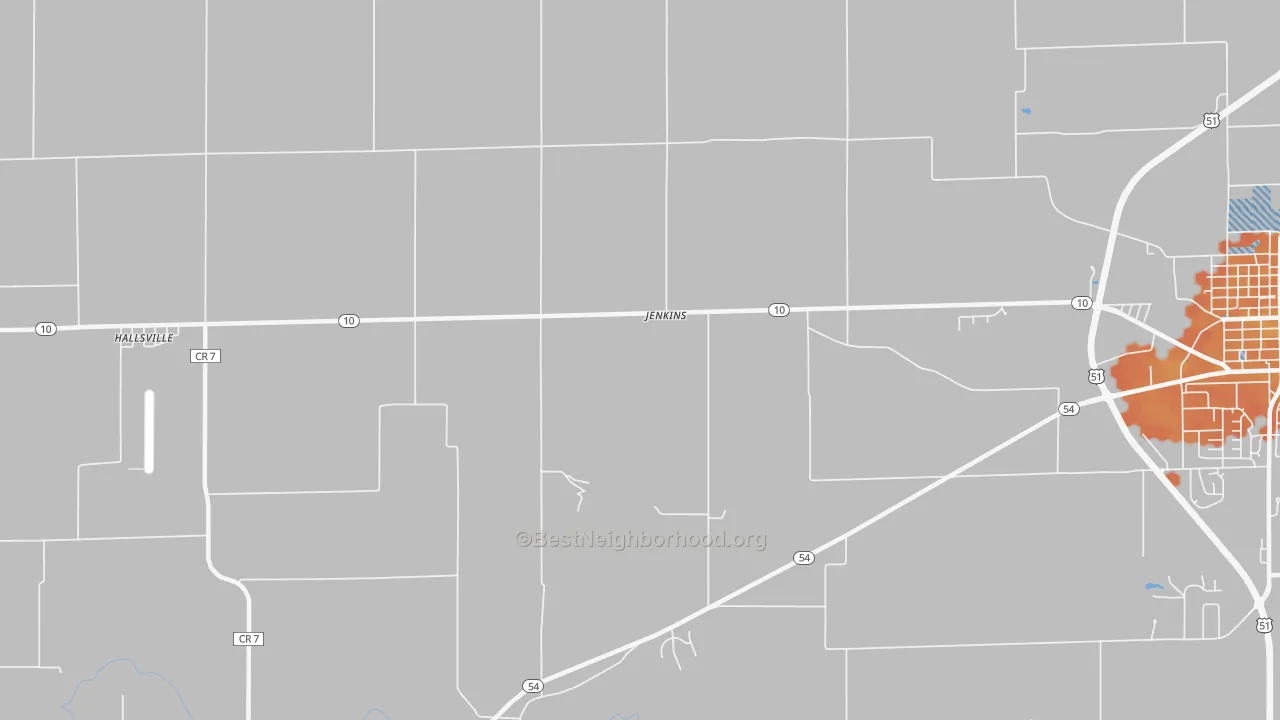 Bike Grade map of Jenkins, IL