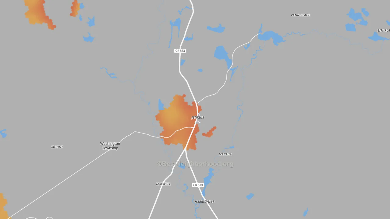 Bike Grade map of Jenkins, NJ