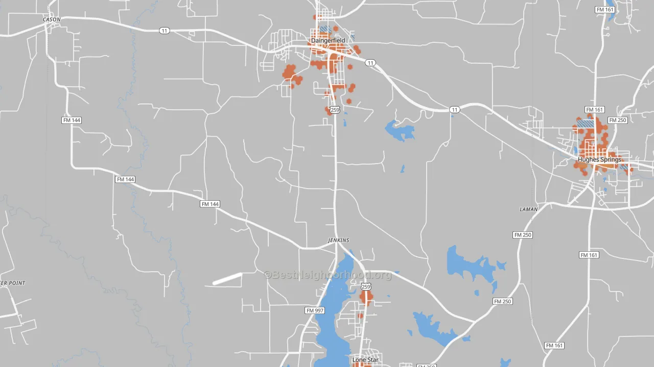 Bike Grade map of Jenkins, TX