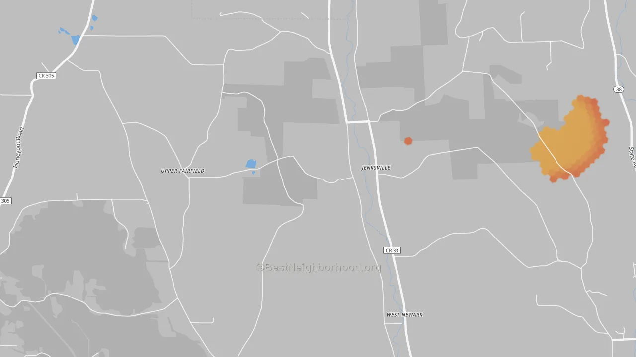 Bike Grade map of Jenksville, NY
