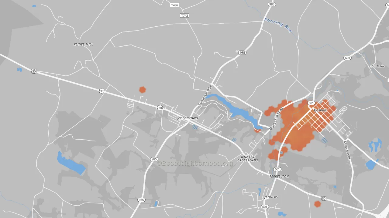Bike Grade map of Jennerstown, PA