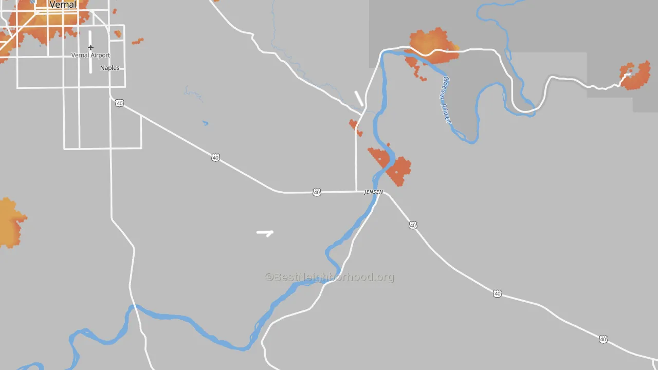 Bike Grade map of Jensen, UT