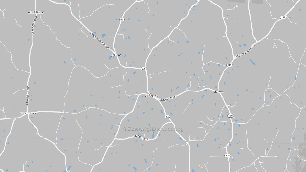 Bike Grade map of Jericho, NC
