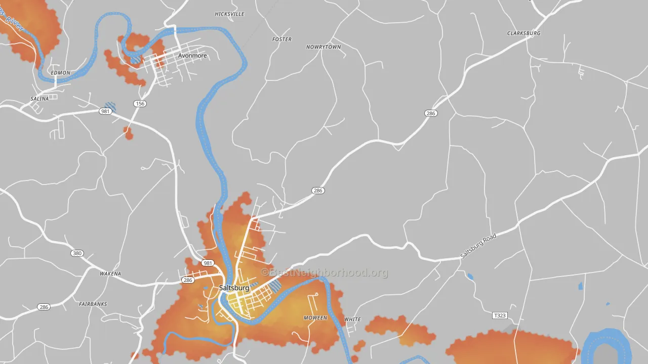 Bike Grade map of Jericho, PA