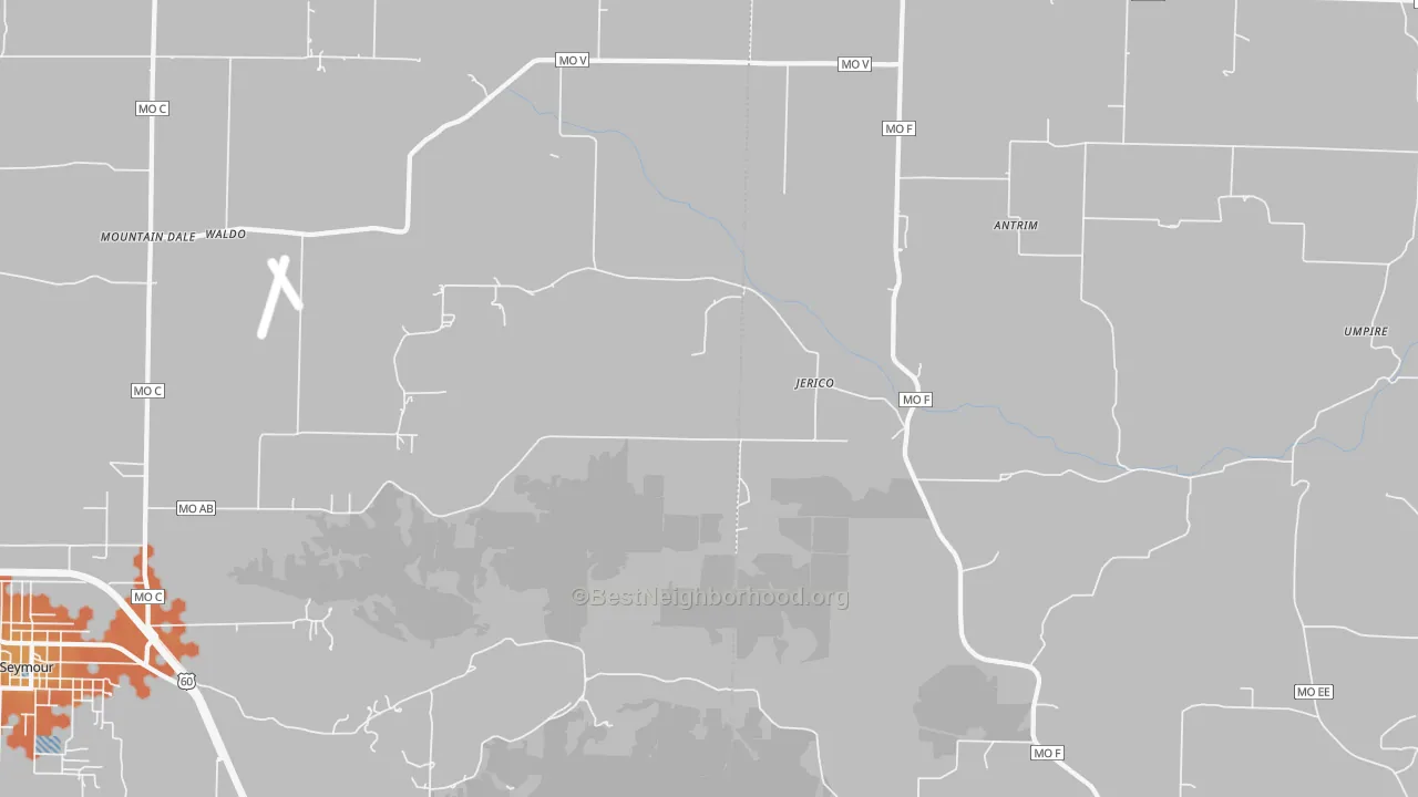 Bike Grade map of Jerico, MO