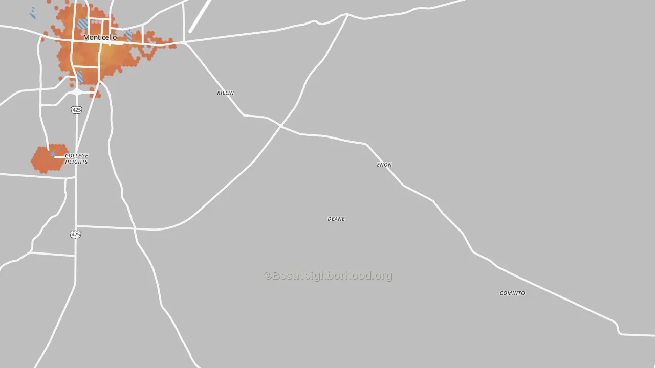 Bike Grade map of Jerome, AR