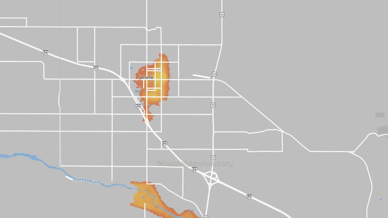 Bike Grade map of Jerome County, ID