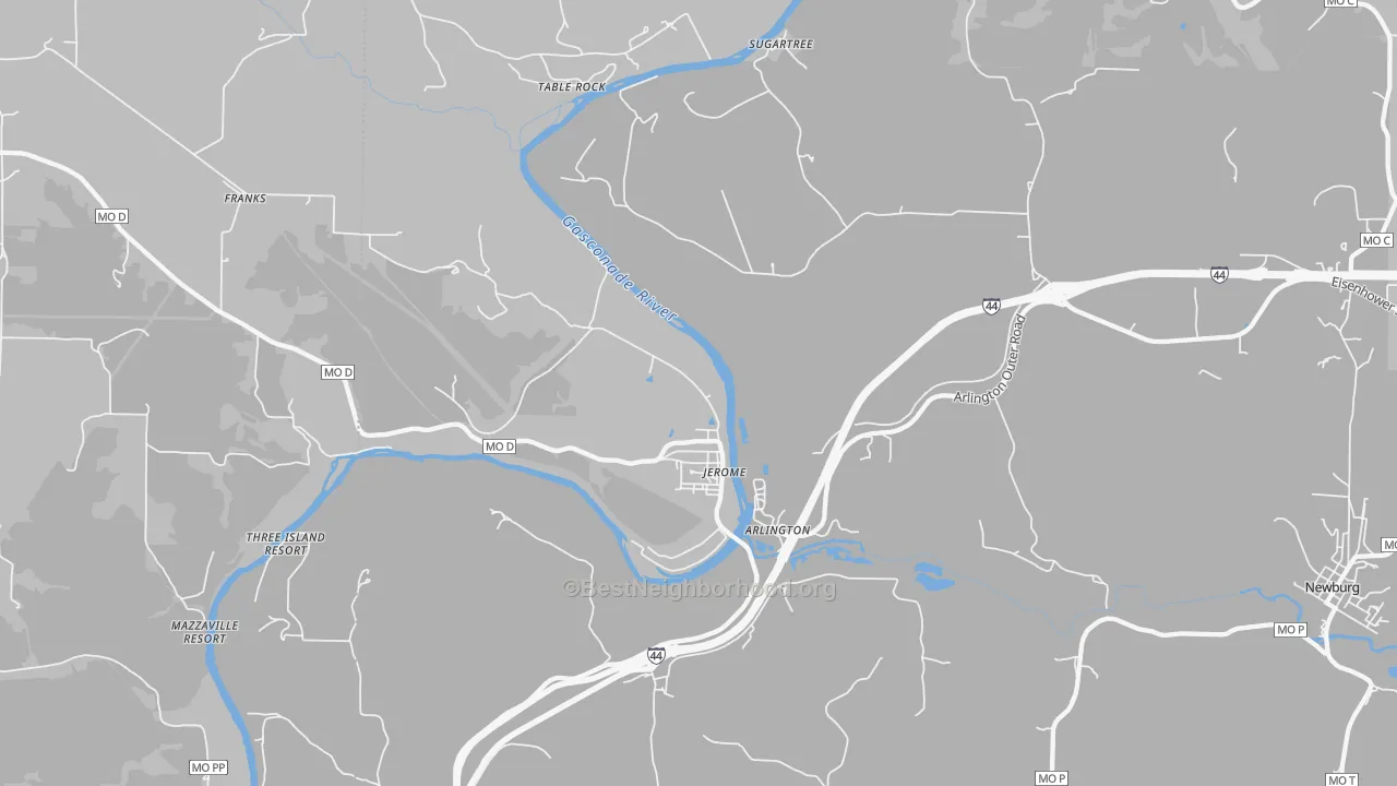 Bike Grade map of Jerome, MO