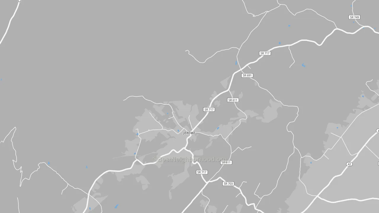 Bike Grade map of Jerome, VA