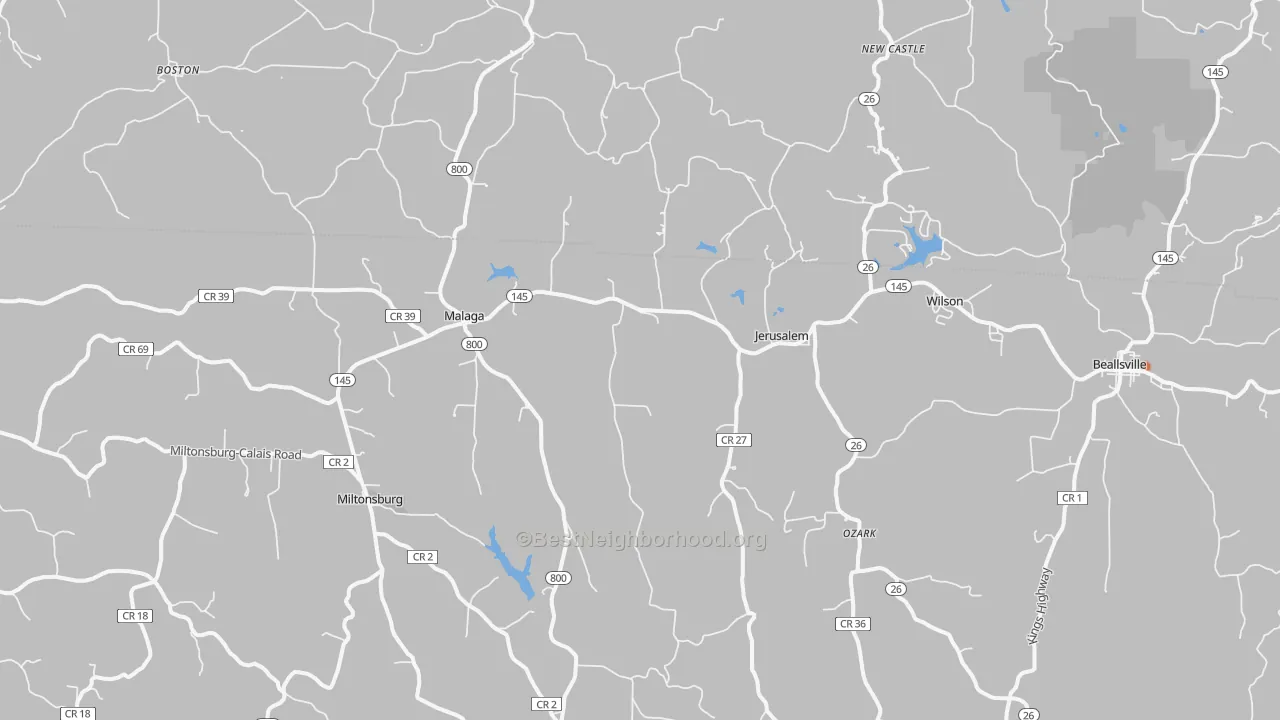 Bike Grade map of Jerusalem, OH