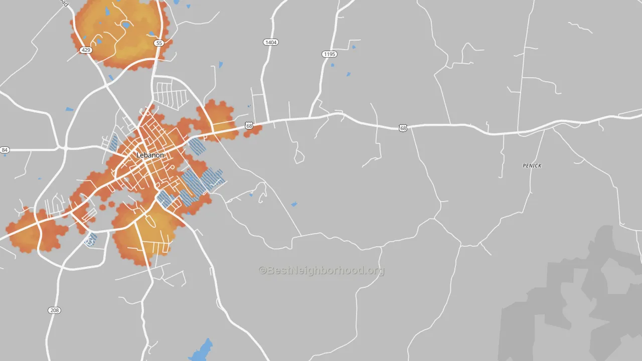 Bike Grade map of Jessietown, KY