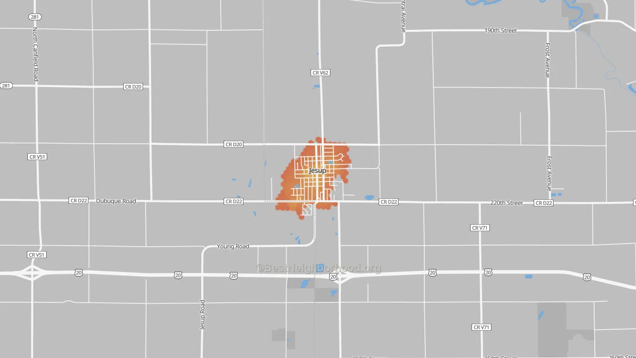 Bike Grade map of Jesup, IA
