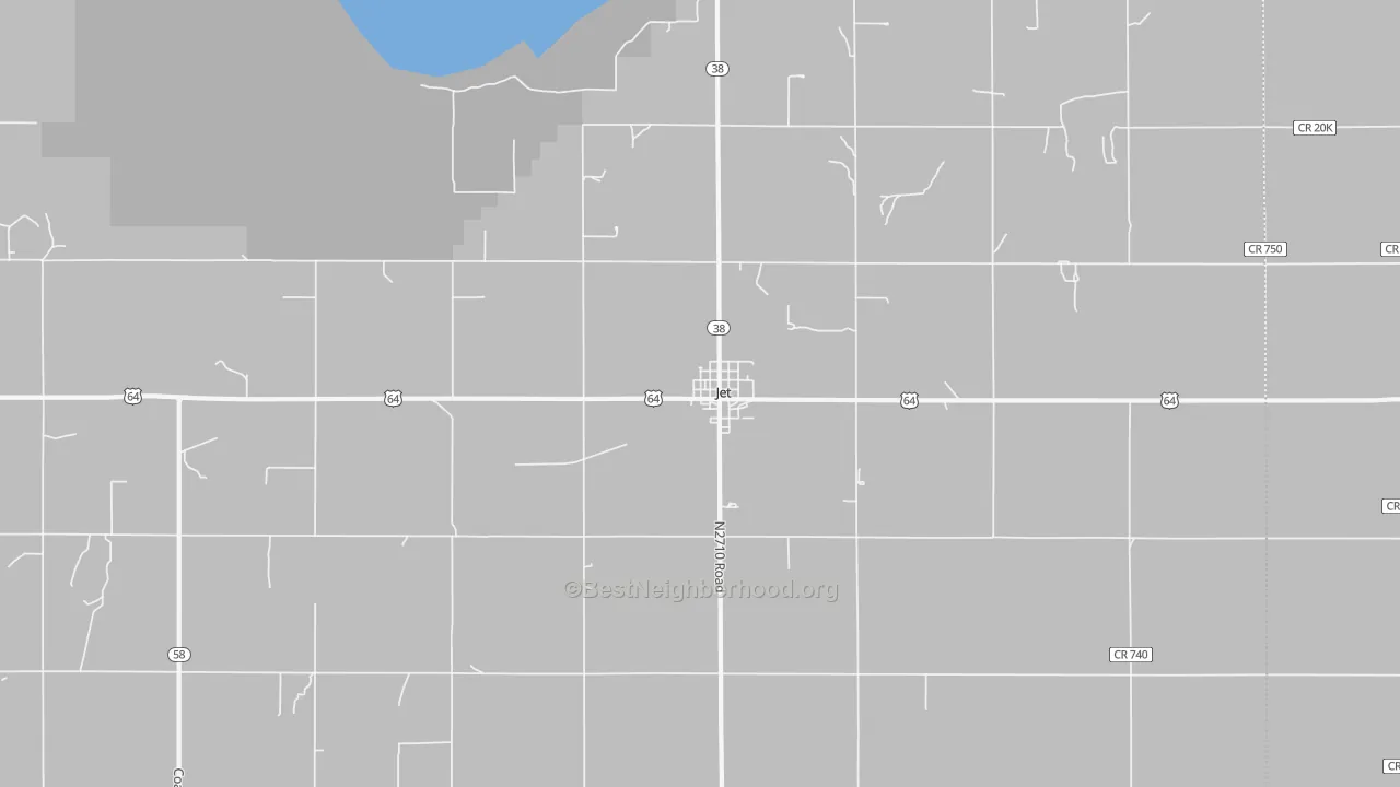 Bike Grade map of Jet, OK