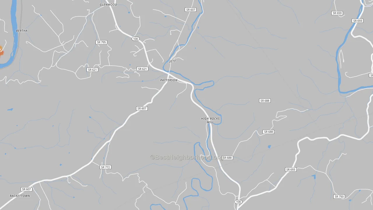 Bike Grade map of Jett, VA
