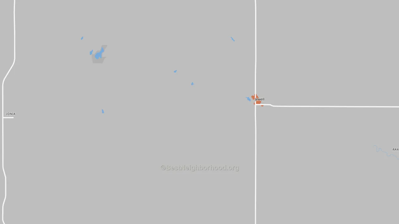Bike Grade map of Jewell, KS