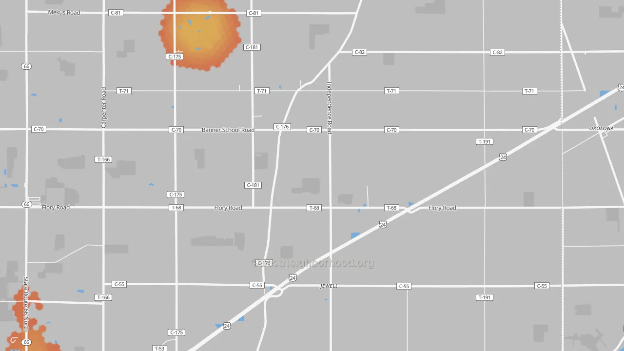 Bike Grade map of Jewell, OH