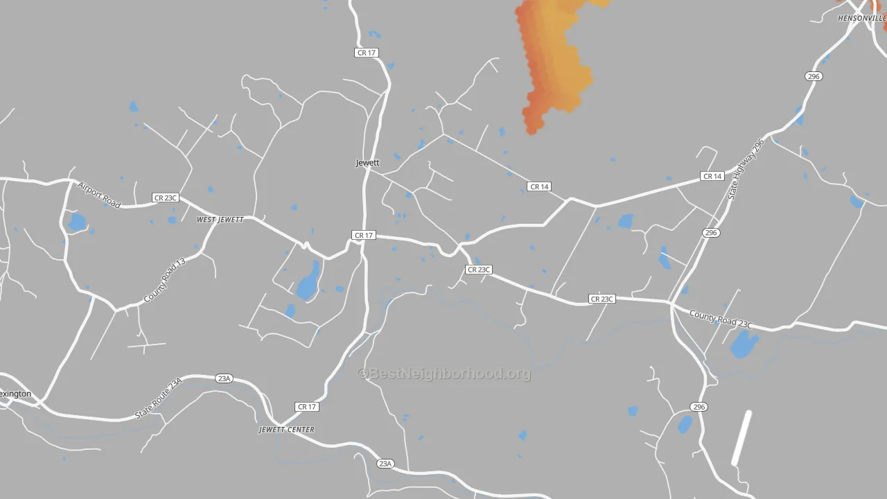Bike Grade map of Jewett, NY