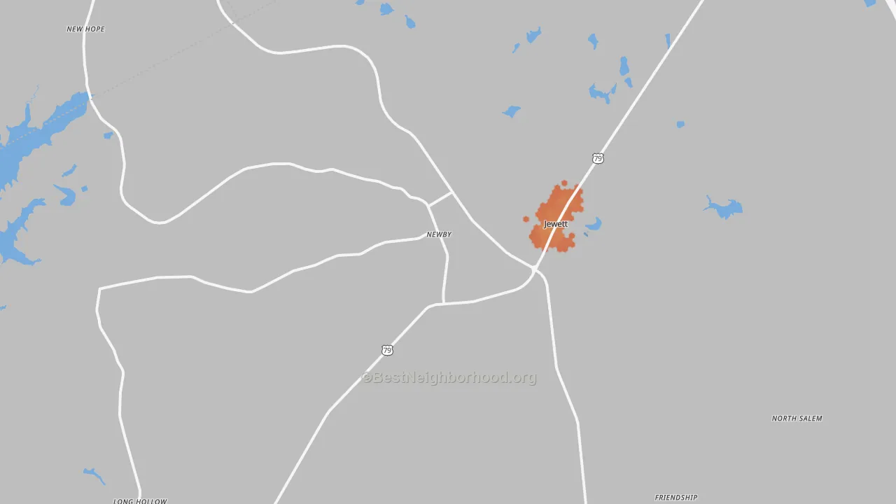 Bike Grade map of Jewett, TX