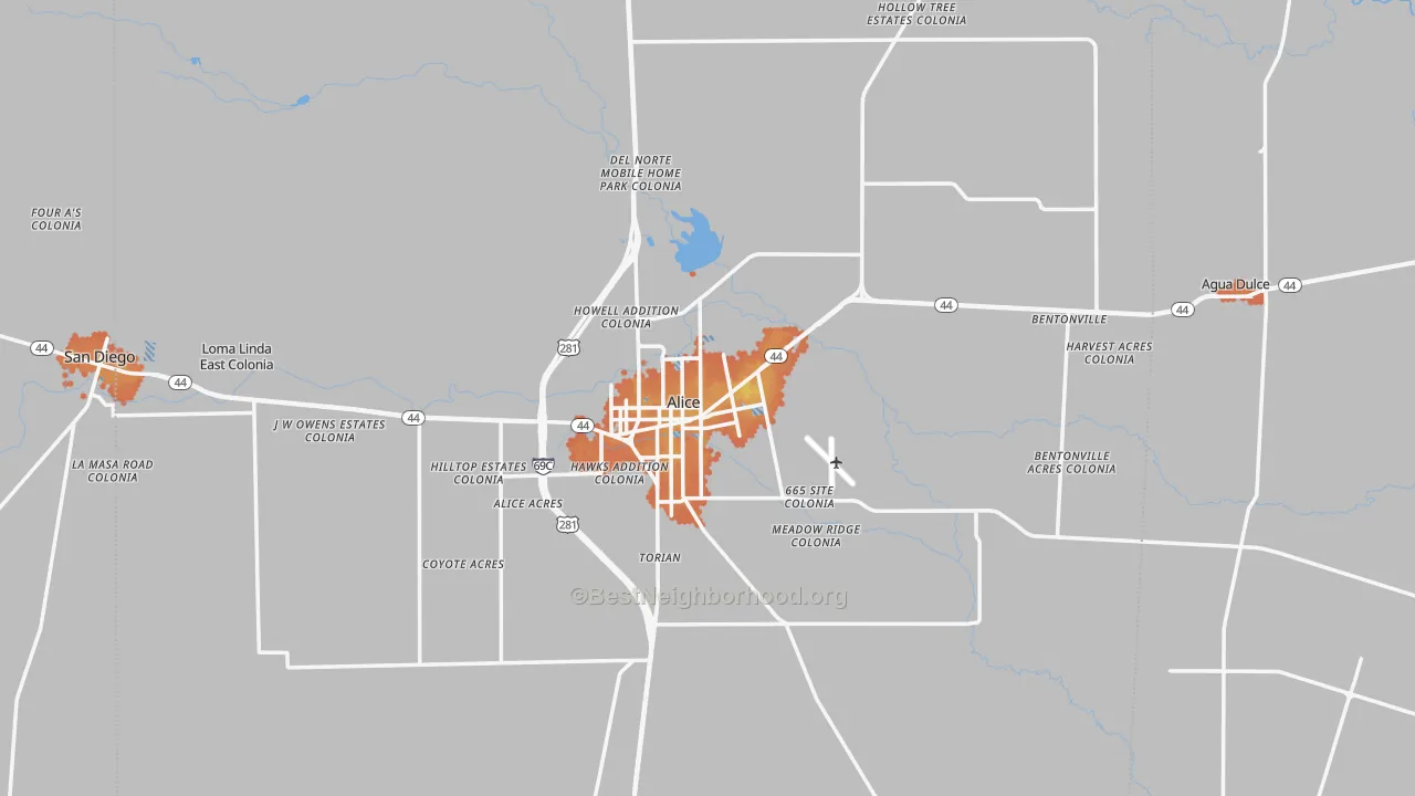 Bike Grade map of Jim Wells County, TX