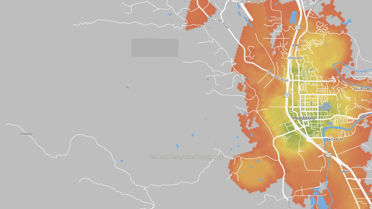 Bike Grade map of Jimtown, CA