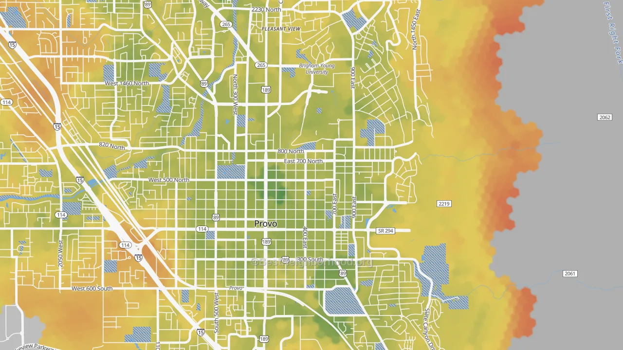 Bike Grade map of Joaquin, Provo, UT