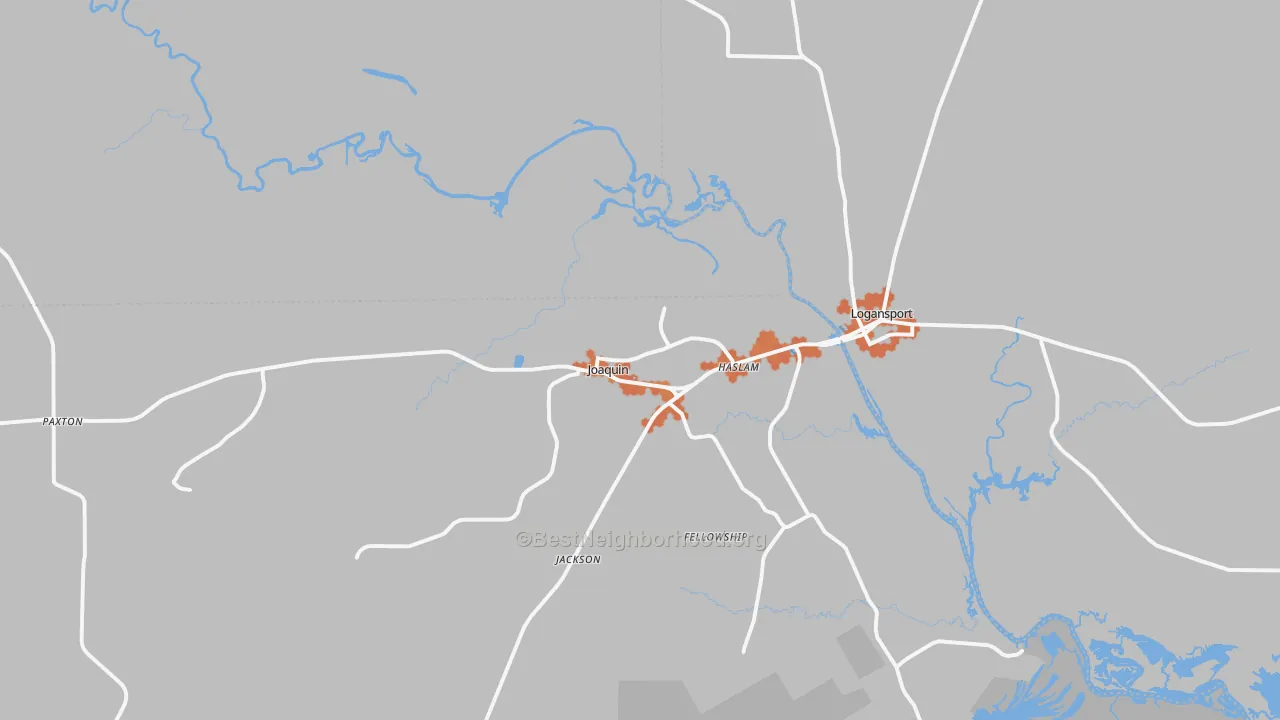 Bike Grade map of Joaquin, TX