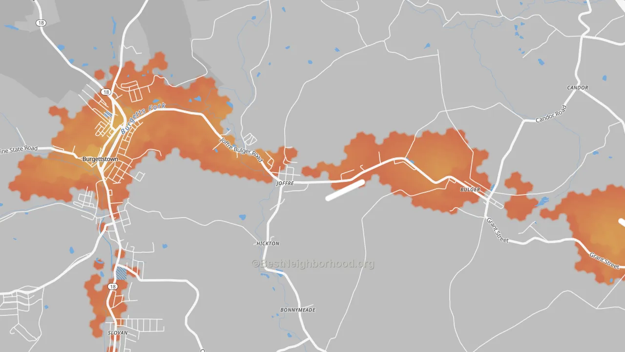 Bike Grade map of Joffre, PA