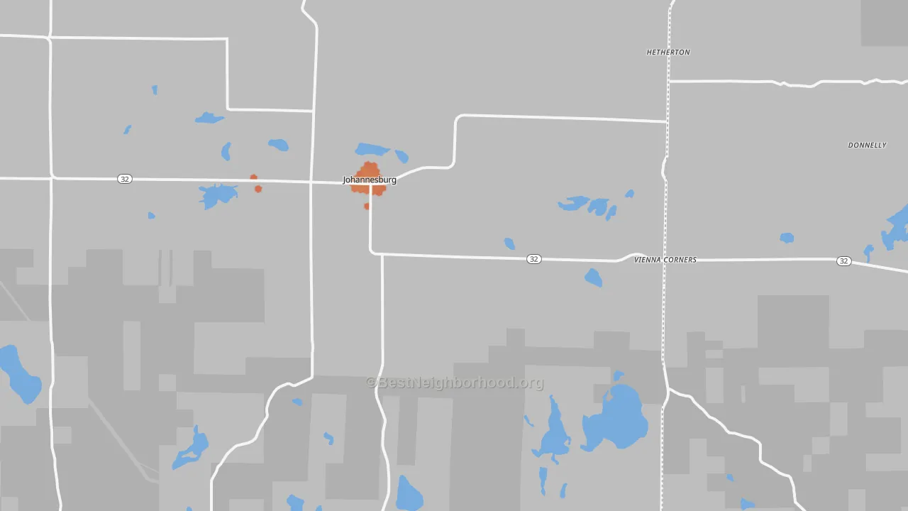 Bike Grade map of Johannesburg, MI