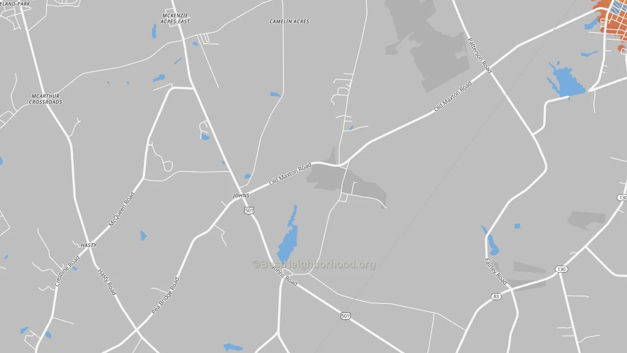 Bike Grade map of Johns, NC