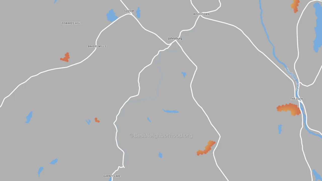 Bike Grade map of Johnsburg, NY