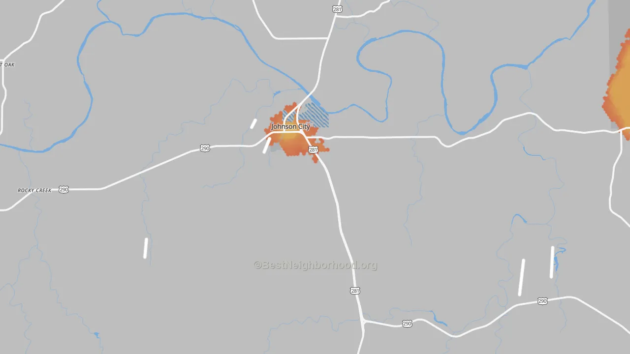 Bike Grade map of Johnson City, TX