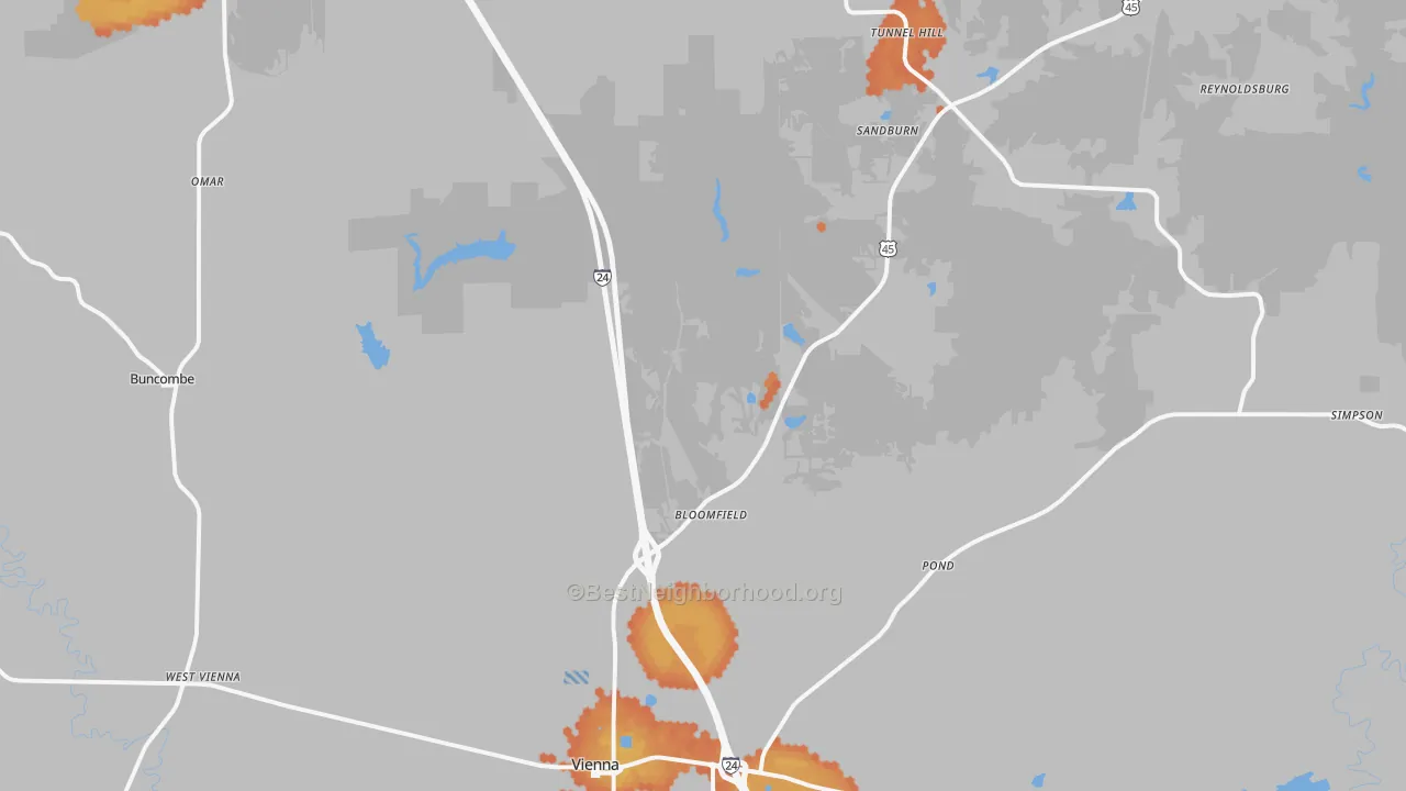 Bike Grade map of Johnson County, IL