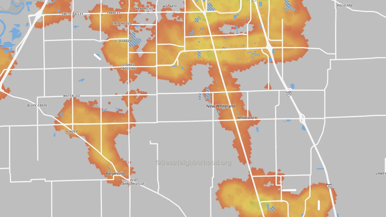 Bike Grade map of Johnson County, IN
