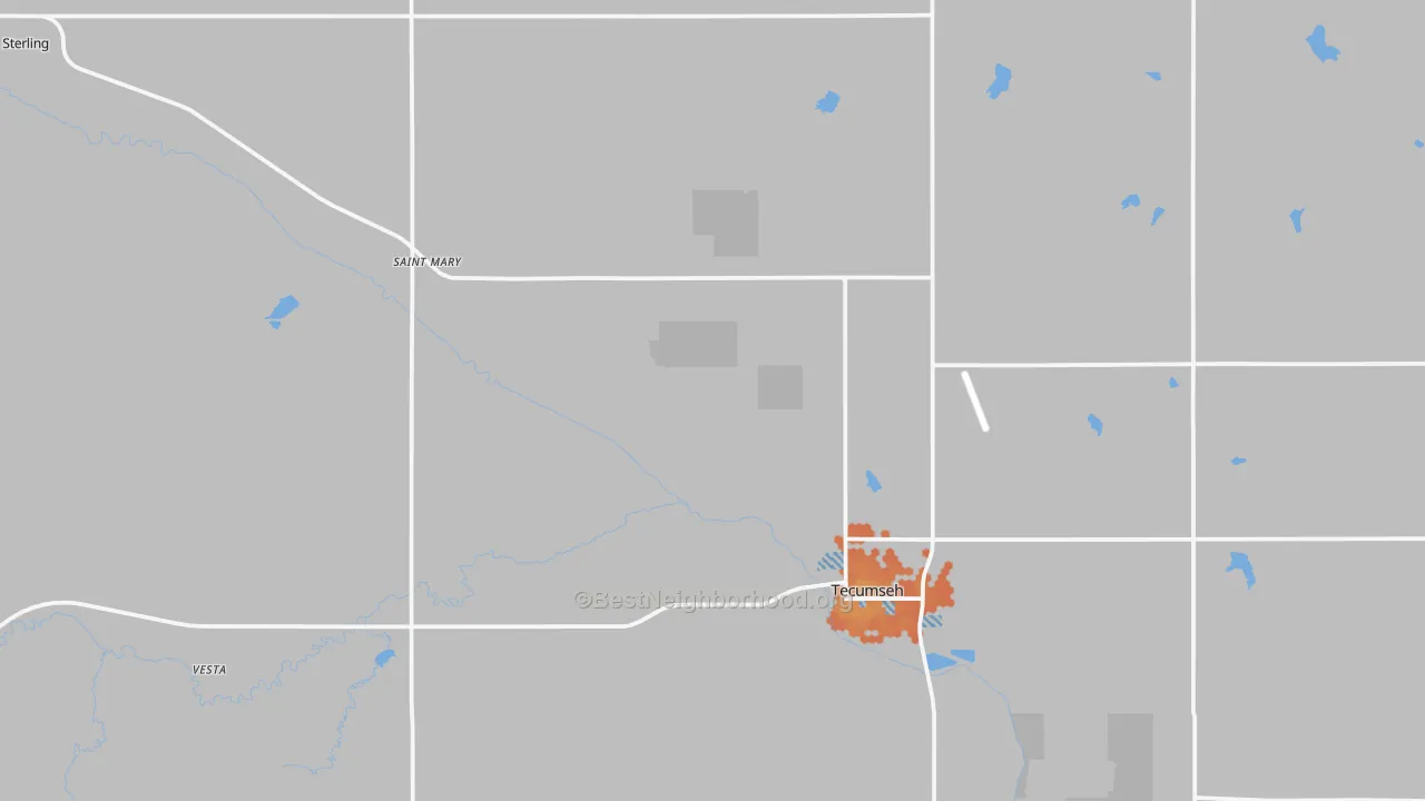 Bike Grade map of Johnson County, NE