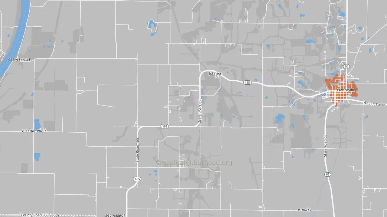 Bike Grade map of Johnson, IN