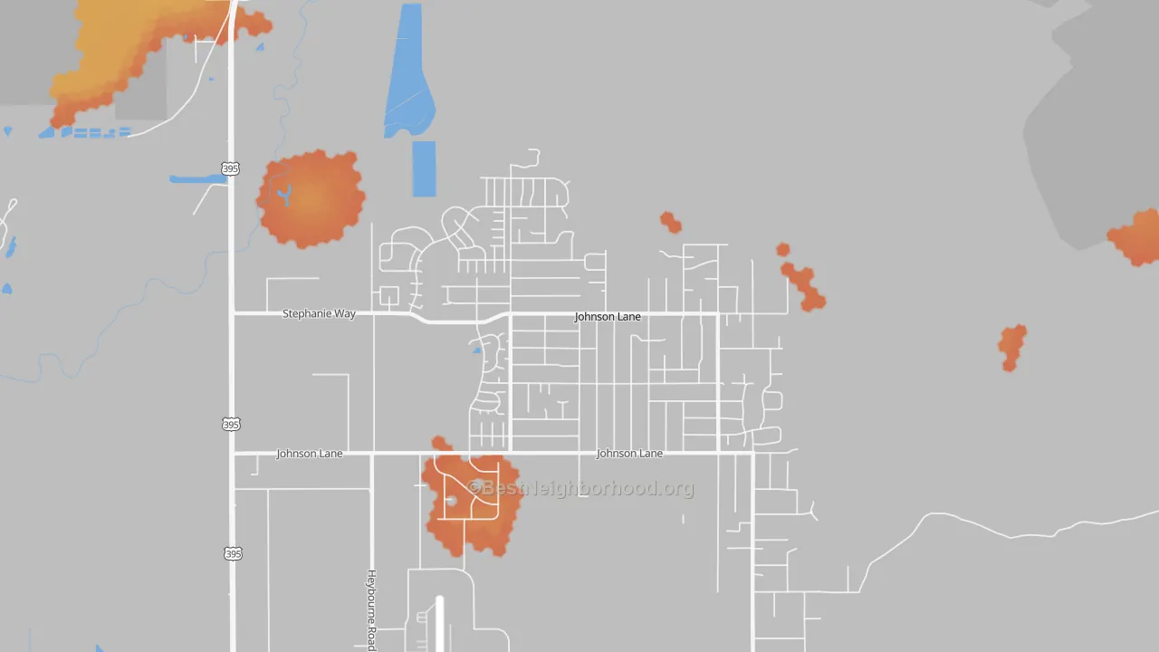 Bike Grade map of Johnson Lane, NV