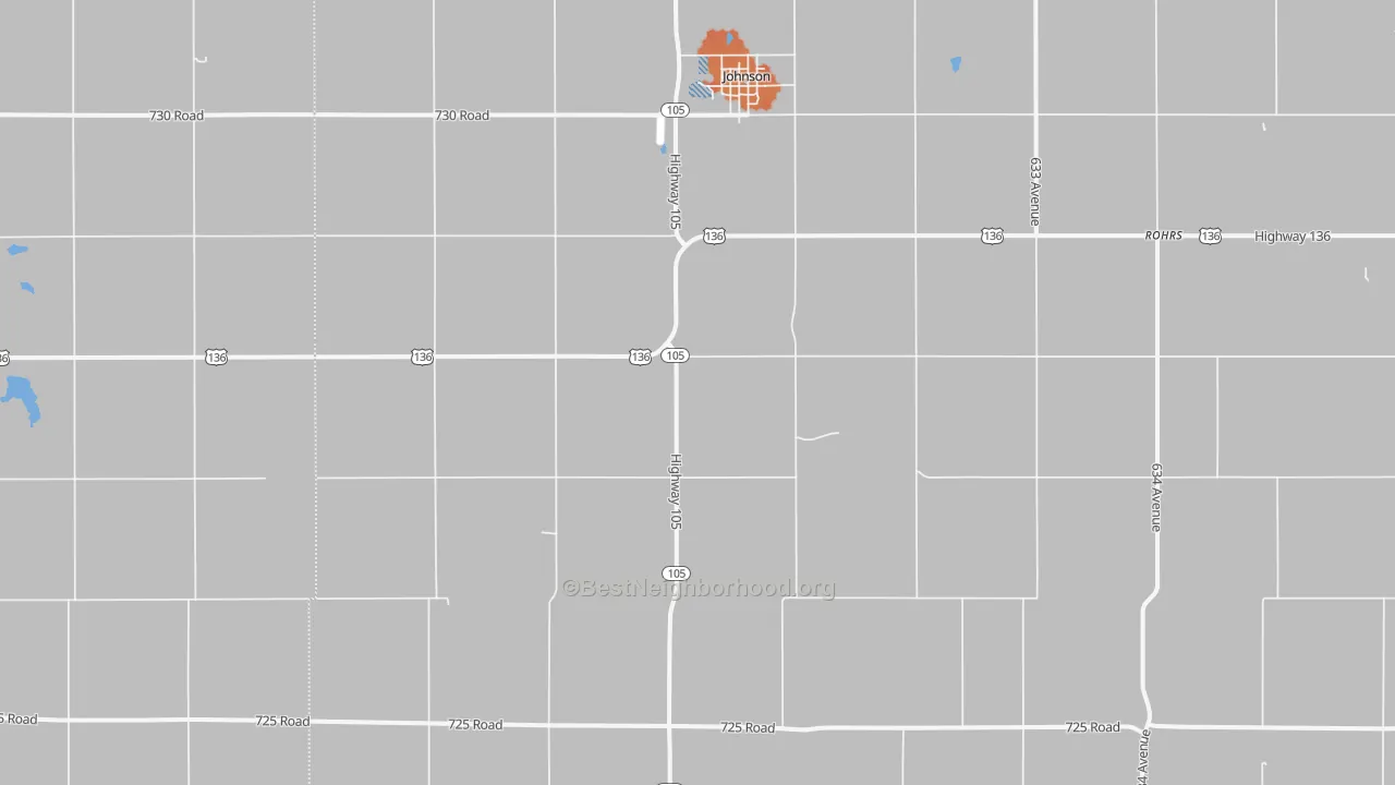 Bike Grade map of Johnson, NE