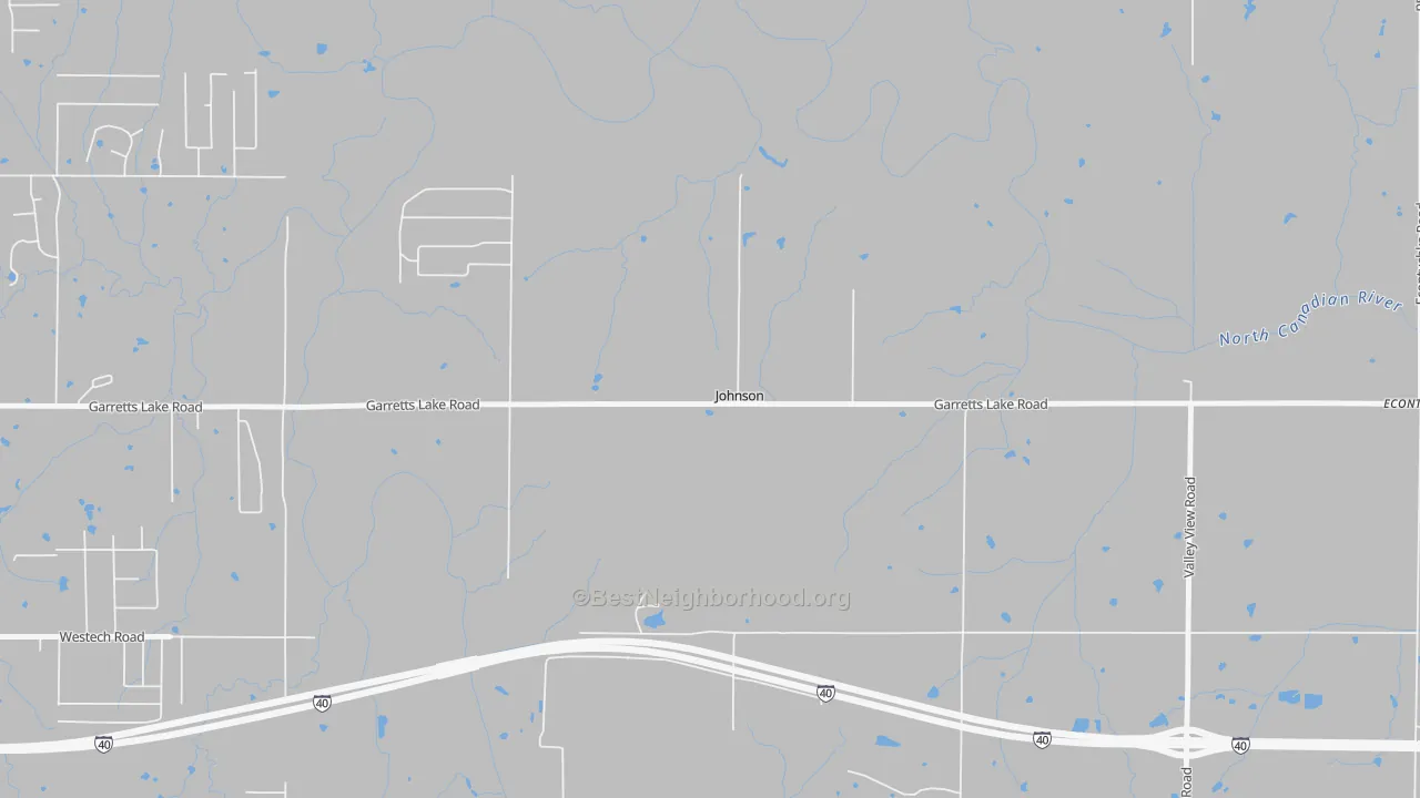 Bike Grade map of Johnson, OK
