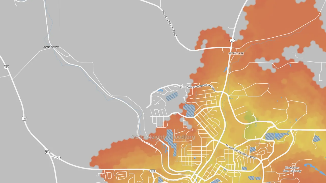 Bike Grade map of Johnson, WA