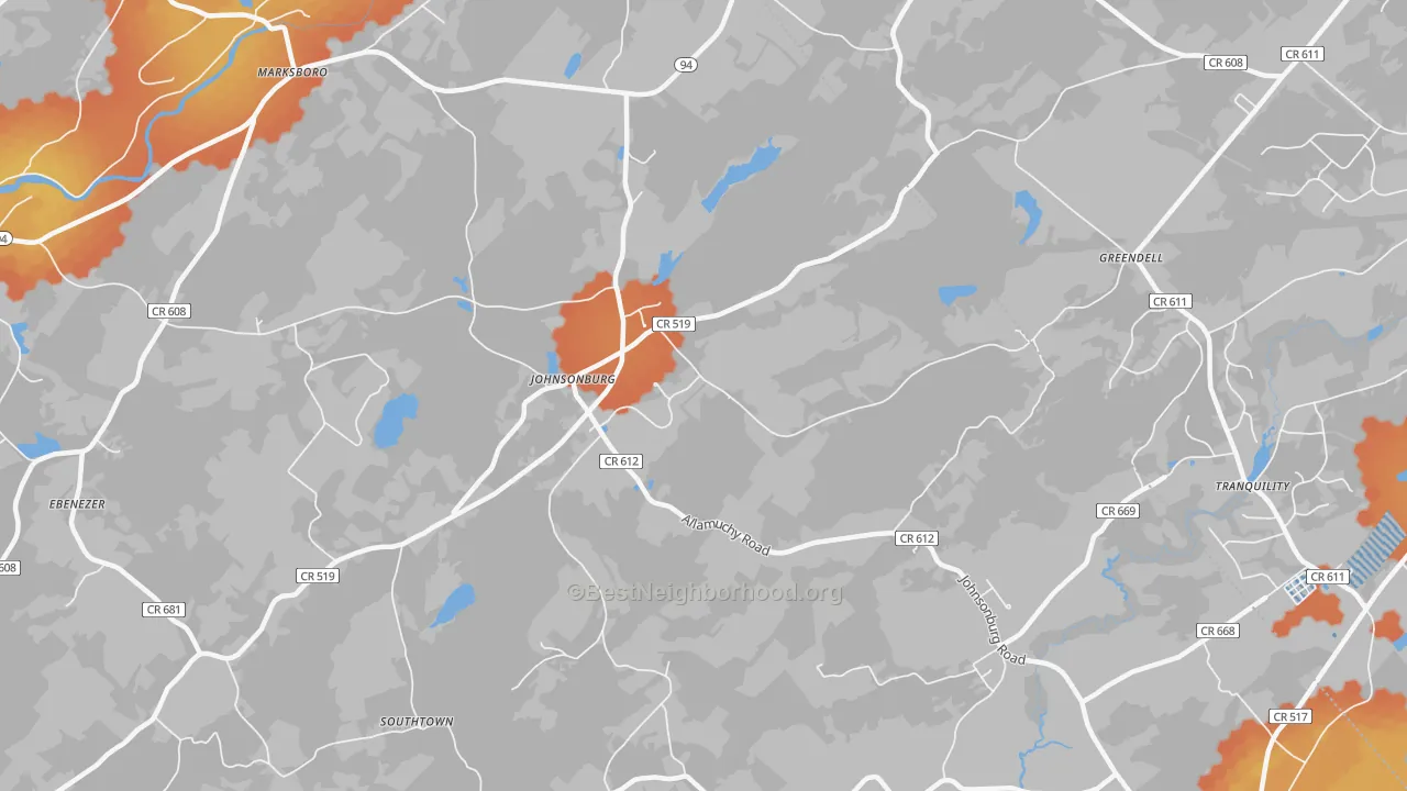 Bike Grade map of Johnsonburg, NJ