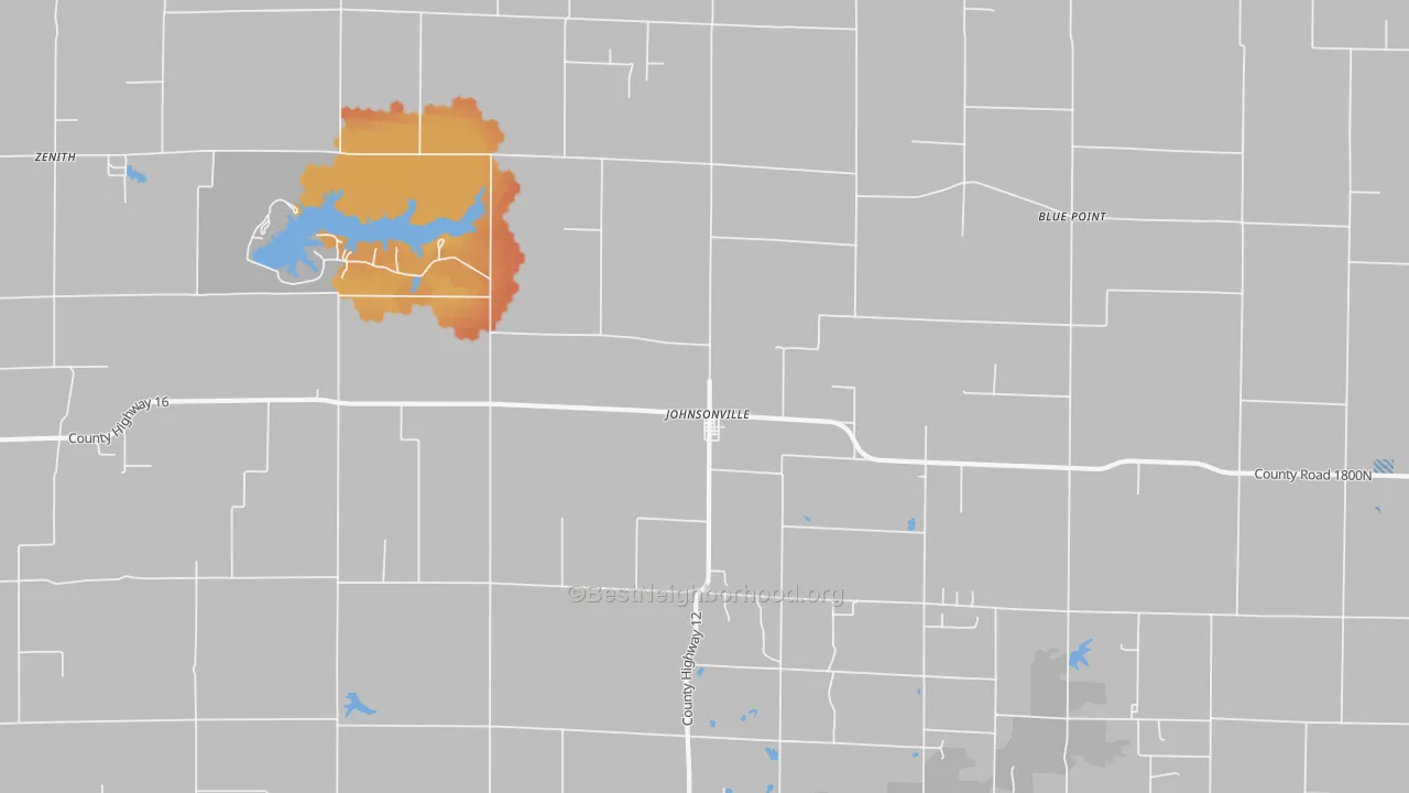 Bike Grade map of Johnsonville, IL