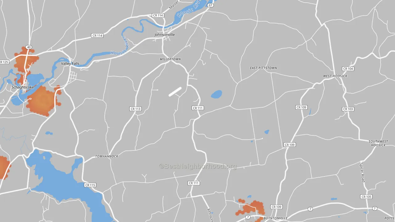 Bike Grade map of Johnsonville, NY