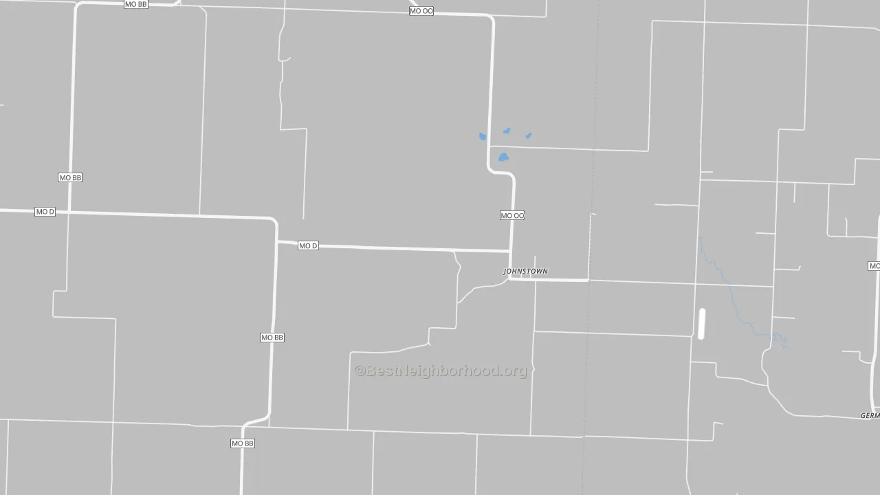 Bike Grade map of Johnstown, MO