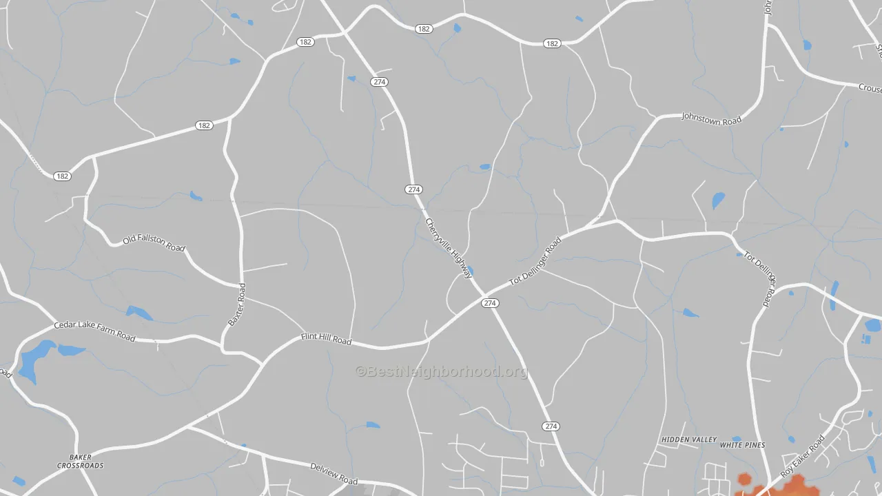 Bike Grade map of Johnstown, NC
