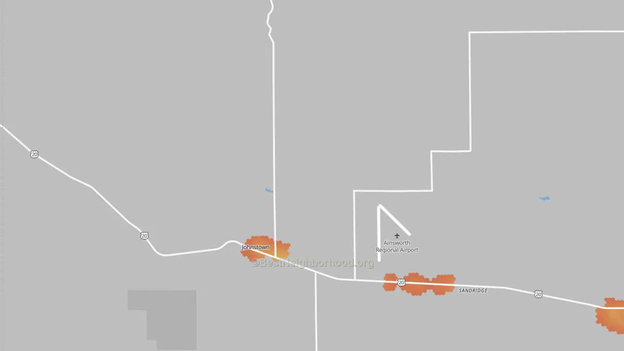 Bike Grade map of Johnstown, NE