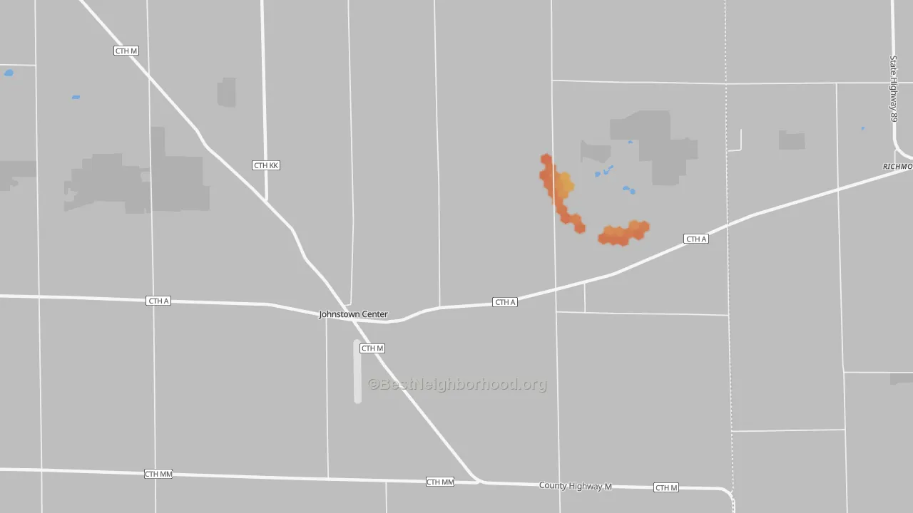 Bike Grade map of Johnstown, WI