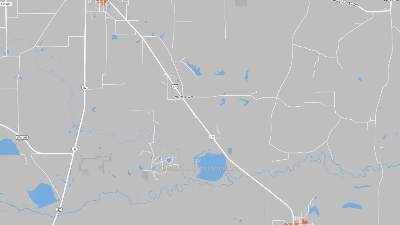 Bike Grade map of Johntown, TX